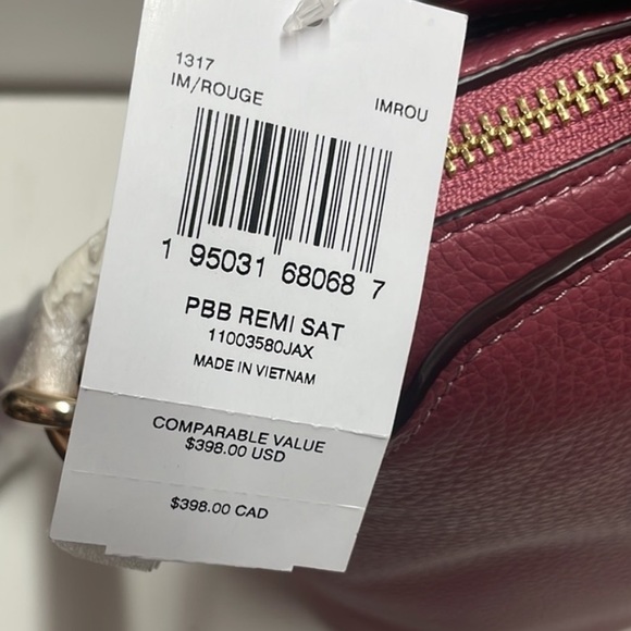 Coach Pebbled Leather Satchel Bag Purse in Rouge Mauve Pink with Gold Hardware - Picture 16 of 16